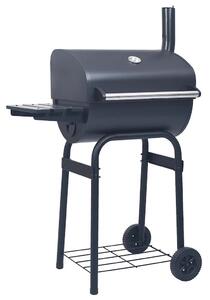 Charcoal BBQ Grill Smoker with Bottom Shelf Black