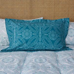 Mandala Teal Oxford Pillowcase Blue