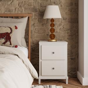 Marco 2 Drawer Bedside Table, Ivory Grey