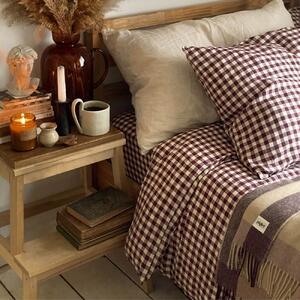 Piglet Berry Gingham 100% Linen Duvet Cover Size Super King