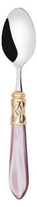 ALADDIN GOLD-PLATED RING 6 DESSERT SPOONS - Lilac