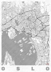 Map Oslo, Hubert Roguski, (30 x 40 cm)