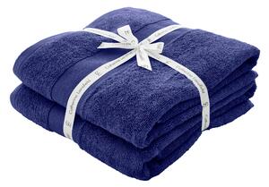 Catherine Lansfield Anti Bacterial Two Bath Sheet Towels Navy