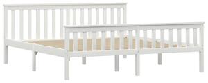 Bed Frame White Solid Pinewood 180x200 cm Super King