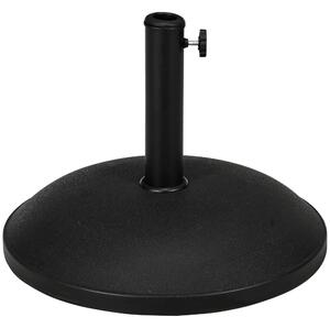 Outsunny 25kgs Round Umbrella Base Concrete Parasol Weight Stand Patio Outdoor Black Dia 50cm Aosom UK