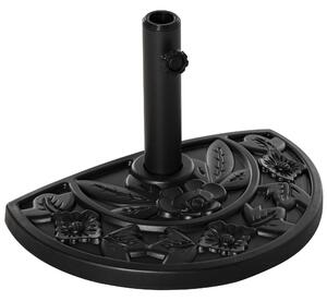 Outsunny Half Round Parasol Base Weighted Umbrella Holder Stand Balcony Black Aosom UK