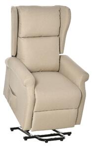 HOMCOM Electric Recliner Armchair for Elderly with Remote Control, Fabric Riser Recliner Chair, Beige Aosom UK