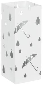 HOMCOM Six-Umbrella Steel Holder Stand - White