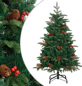 Artificial Hinged Christmas Tree with Cones and Berries 150 cm