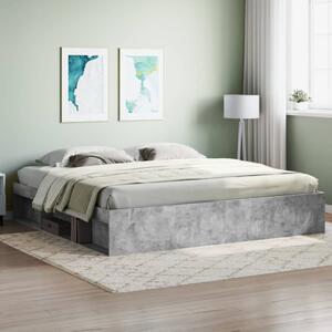 Bed Frame Concrete Grey 200x200 cm
