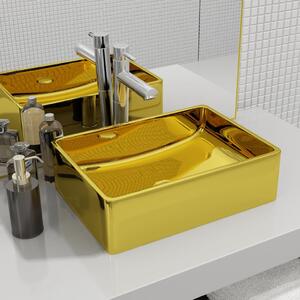 Wash Basin 41x30x12 cm Ceramic Gold