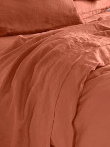 Burnt Orange Linen Blend Flat Sheet | Single | Piglet in Bed
