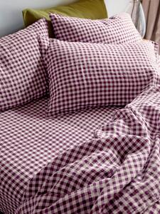 Berry Gingham Linen Blend Fitted Sheet | Single | Piglet in Bed