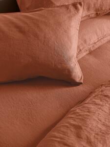 Burnt Orange Linen Blend Fitted Sheet | Single | Piglet in Bed