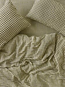 Botanical Green Gingham Linen Blend Duvet Cover | Single | Piglet in Bed