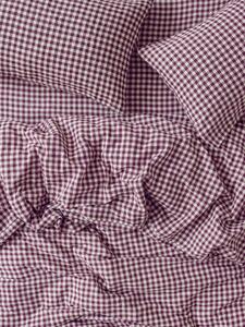 Berry Gingham Linen Blend Duvet Cover | Single | Piglet in Bed