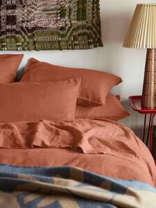Burnt Orange Linen Blend Pillowcases (Pair) | Super King | Piglet in Bed