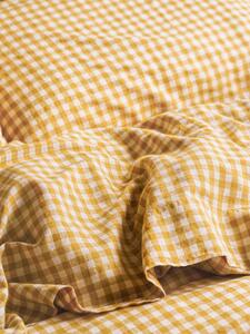 Honey Gingham Linen Blend Flat Sheet | Single | Piglet in Bed