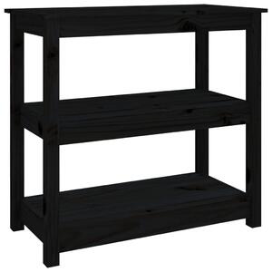 Console Table Black 80x40x74 cm Solid Wood Pine