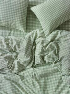 Sage Green Gingham Linen Blend Duvet Cover | Single | Piglet in Bed