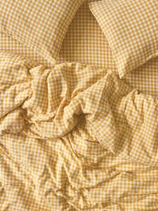 Honey Gingham Linen Blend Duvet Cover | Single | Piglet in Bed