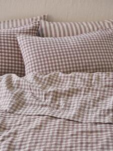 Elderberry Gingham Linen Blend Pillowcases (Pair) | Super King | Piglet in Bed