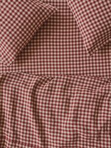 Rhubarb Gingham Linen Blend Fitted Sheet | Single | Piglet in Bed