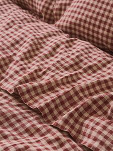 Rhubarb Gingham Linen Blend Flat Sheet | Single | Piglet in Bed