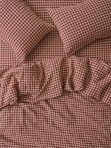 Rhubarb Gingham Linen Blend Duvet Cover | Single | Piglet in Bed