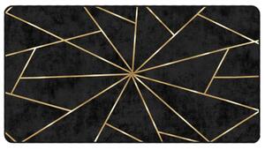 Corwin 150cm Polyester Washable Anti-Slip Rug In Gold And Black