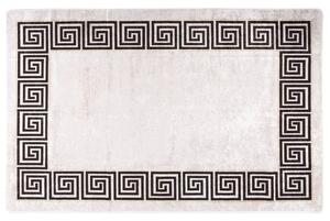 Corwin 150cm Polyester Washable Anti-Slip Rug In Light Beige And Black