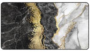 Corwin 150cm Polyester Washable Anti-Slip Rug In Gold, Black And White