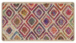 Corwin 150cm Polyester Washable Anti-Slip Rug In Multicolour And Natural