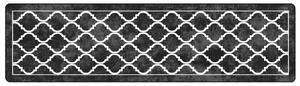 Corwin 300cm Polyester Washable Anti-Slip Rug In Black And White