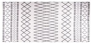 Corwin 300cm Polyester Washable Anti-Slip Rug In White And Black
