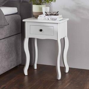 Jewett Wooden End Table With 1 Drawer In White