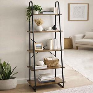 Hayesville Bookcase With 5 Shelfs In Black And Oak