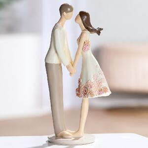 Carnation Synthetic Resin Dancing Couple Sculpture In Cream And Pink