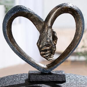 Carnation Synthetic Resin Hand In Hand Sculpture In Antique
