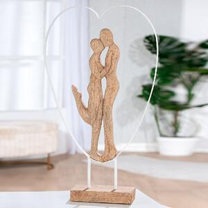 Ocala Wooden Couple Heart Sculpture In Black And Gold