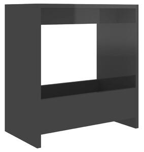 Side Table High Gloss Grey 50x26x50 cm Engineered Wood