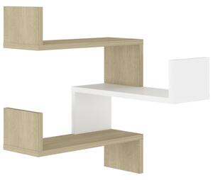 Wall Corner Shelf White and Sonoma Oak 40x40x50 cm Engineered Wood