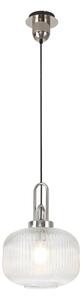 Glenn 1 Light Pumpkin Ceiling Pendant in Polished Nickel With Clear Glass