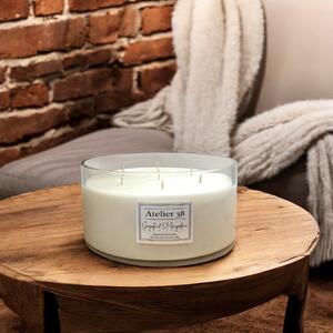 Atelier 38 Grapefruit & Mangosteen Signature Deluxe Maxi Multi Wick Candle Clear