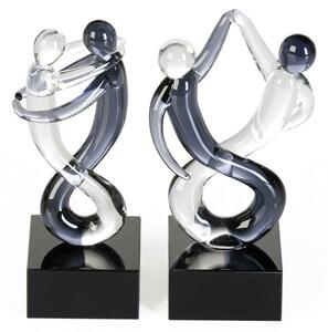 Newark Glass Rumba Sculpture In Clear And Grey