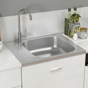 Annapolis Quartz and Resin 1.0 Bowl Kitchen Sink With Waste Kit 600mm L x 500mm W - Silver