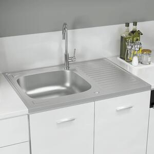 Annapolis Stainless Steel 1.0 Bowl Kitchen Sink With Waste Kit 800mm L x 600mm W - Silver