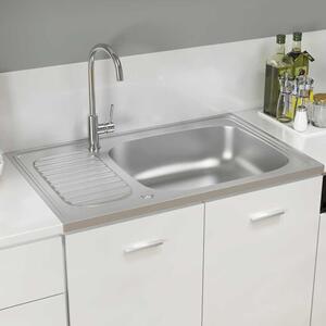 Annapolis Stainless Steel 1.0 Bowl Kitchen Sink With Waste Kit 800mm L x 500mm W - Silver