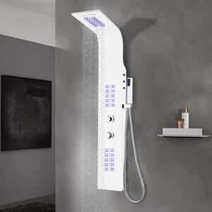 Arvada 4 Modes Shower Panel System With Shower Kit And LED 1300mm Height - White