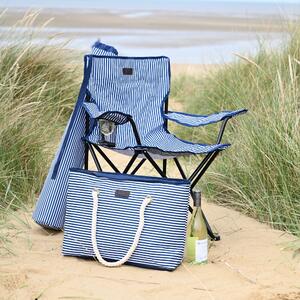 Three Rivers Foldaway Camping Chair and 20L Insulated Shoulder Tote Navy Blue/White